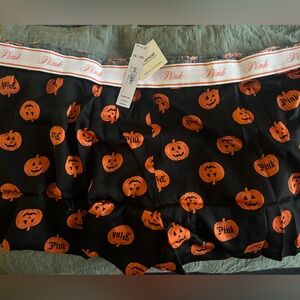 PINK Victoria's Secret Black and Orange Halloween Boxer Style Underwear